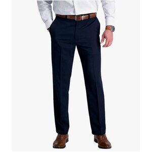 Haggar Men's Cool 18 Pro Classic Fit Pleat Front Pant Expandable Waist 36x32